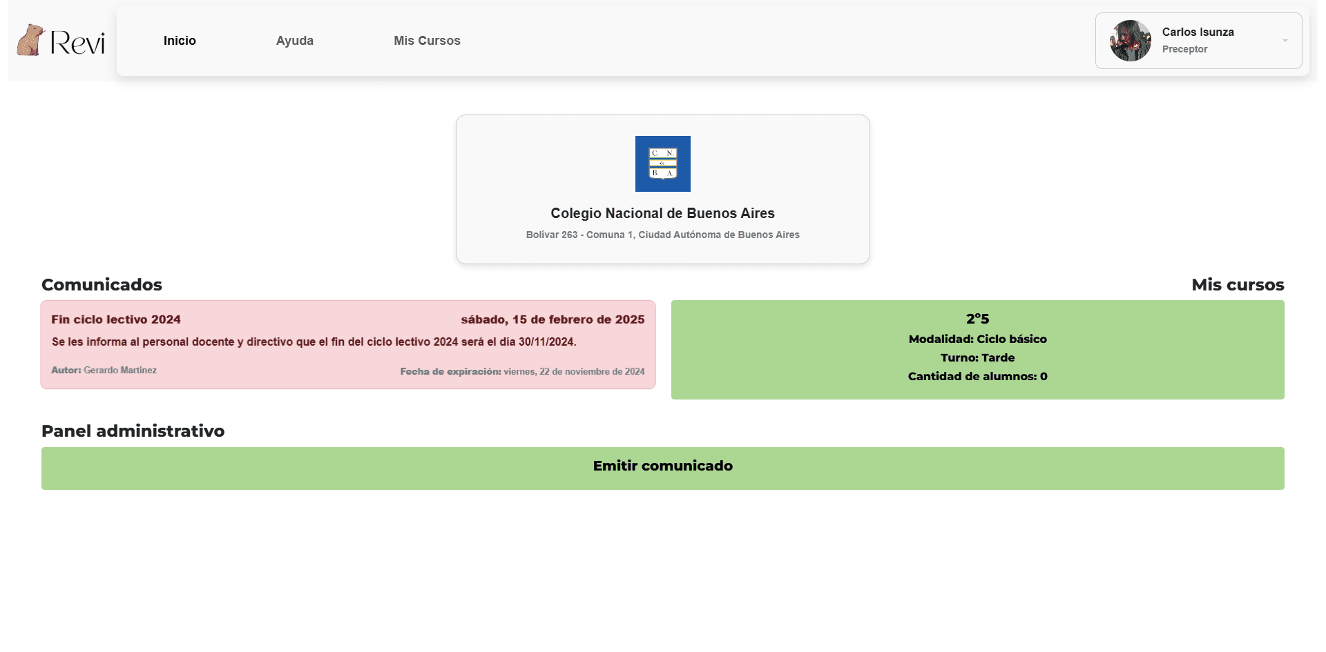 View Institution 1 as Student Advisor