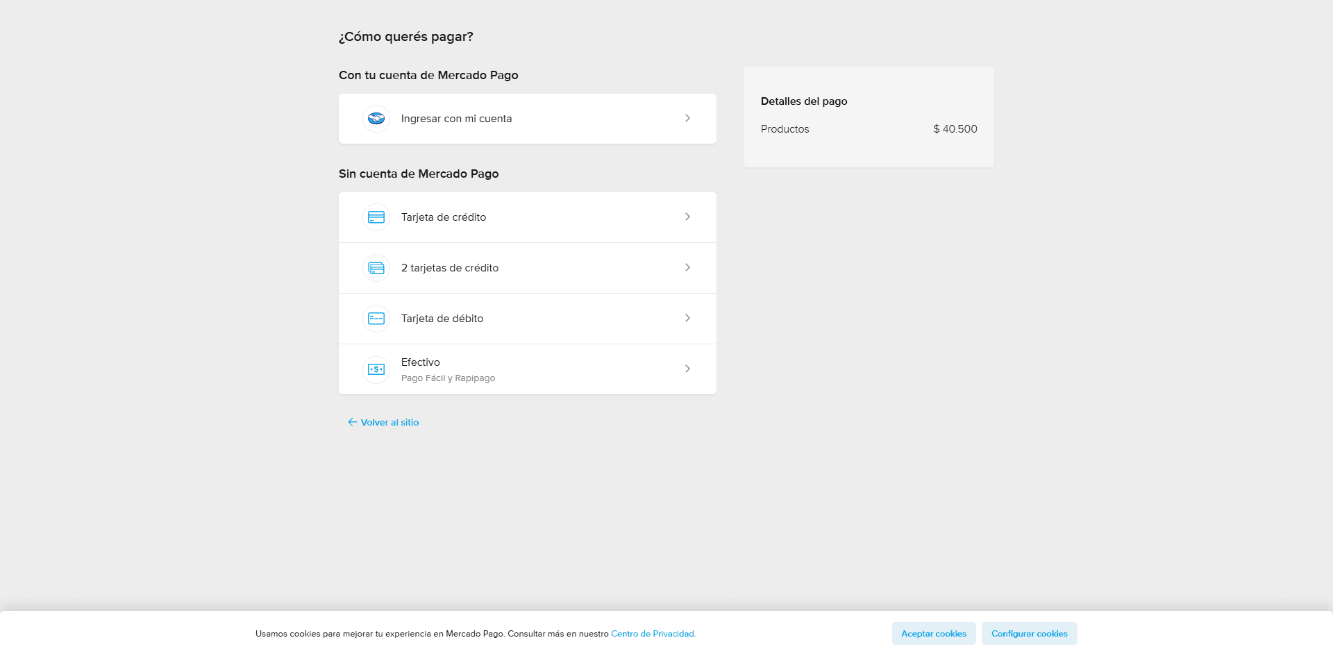 Checkout Mercado Pago