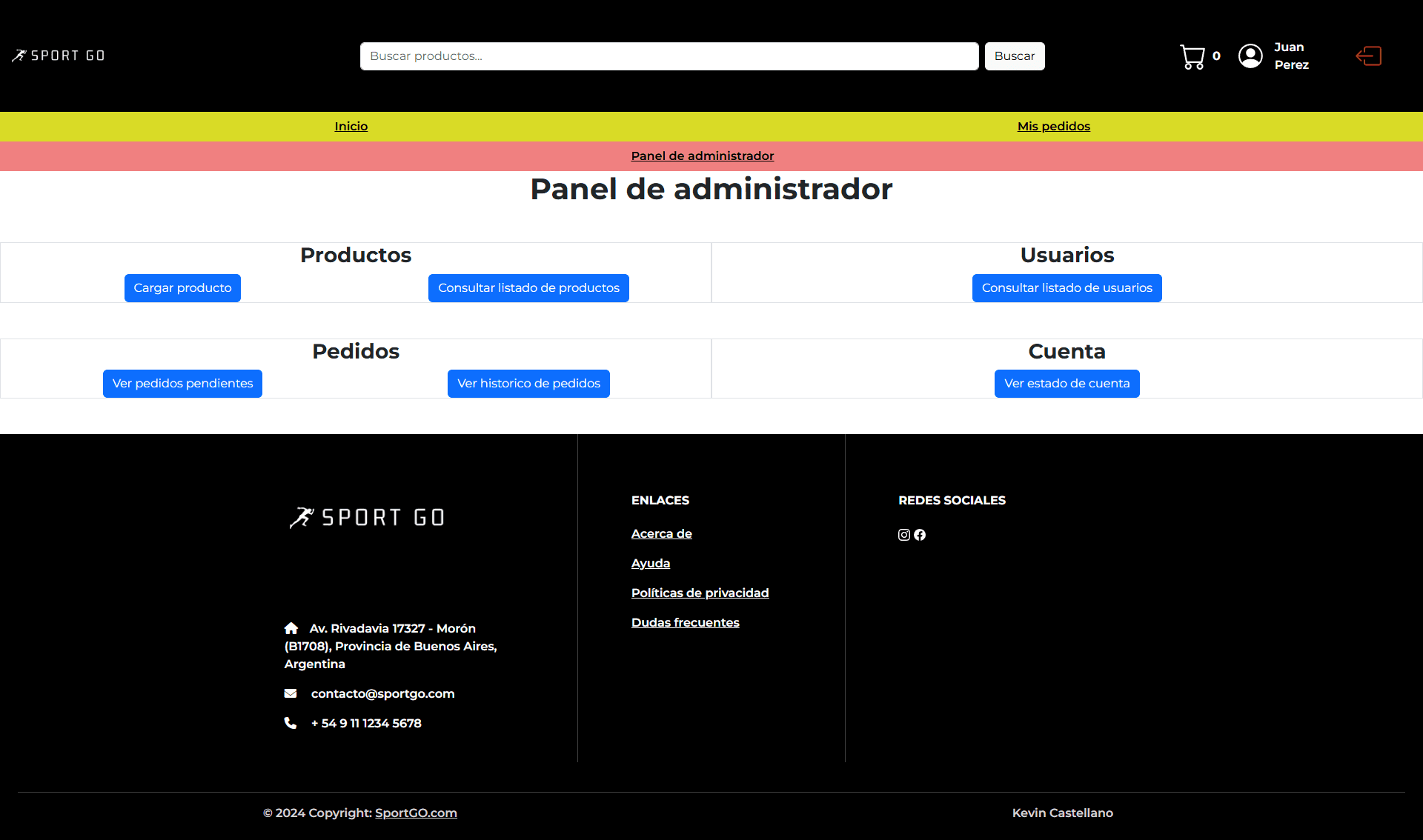 Admin panel